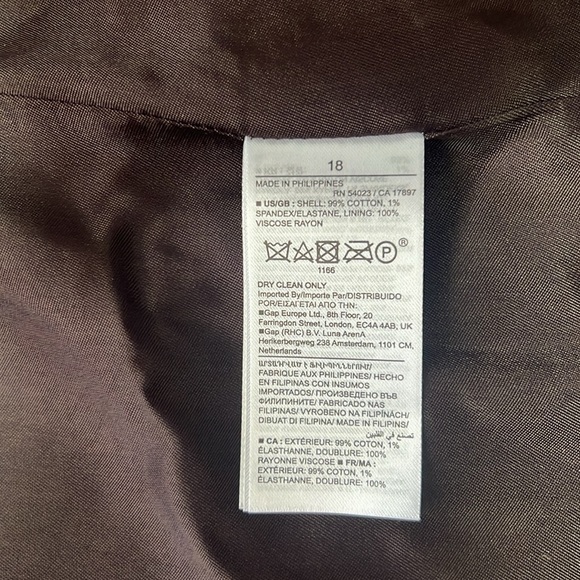 NWT Banana Republic Women’s Dark Brown Corduroy Single Button Blazer size 18 - Picture 13 of 13